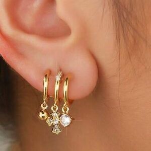 Elegant Gold cross Earrings M616